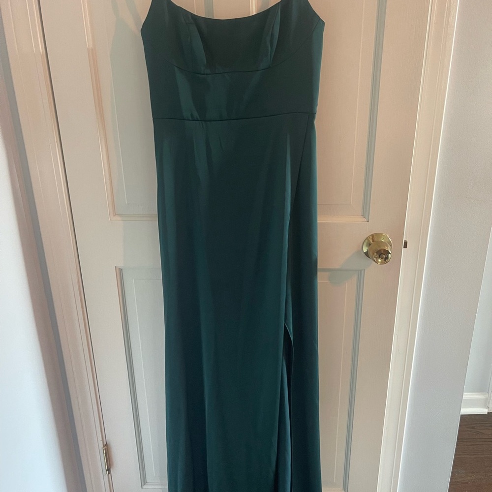 Azazie Teal Maxi Dress